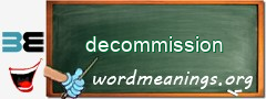 WordMeaning blackboard for decommission